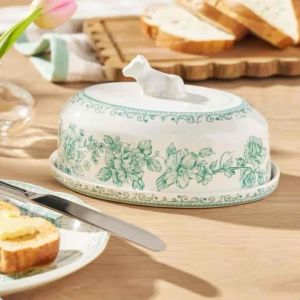 The Pioneer Woman Agatha Stoneware Butter Dish Green