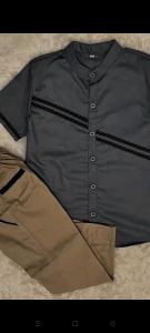 (Promo) Setelan Koko Anak Laki-Laki Lengan Pendek Celana Chinos 1-12thn