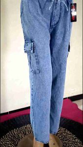 CELANA BAGGY PANTS WANITA KARGO JEANS JUMBO KASUAL KEKINIAN PINGGANG KARET NYAMAN DAN ADEM