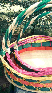 1 set isi 3 Keranjang parsel rotan model silangan/ parsel buah/parsel hampershantaran