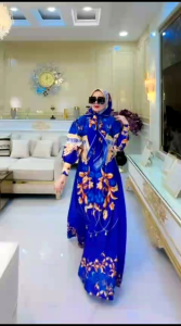 Bismillah Gamis Medina Sutra Silk Printing & Hijab Voal Yunita Lestari