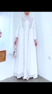 Gamis Wanita Muslimah Kekinian Virall 2025 Shaylin Dress Bahan Linen Embroidery Gamis Wanita Dewasa Kekinian Koreaan Style
