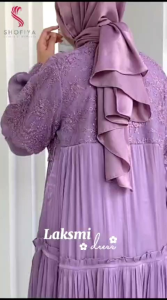 ( Bisa COD ) Dress Muslim Laksmi Maxy Bahan Tile Mix Shimmer LD 105cm PJ 133cm