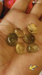 Mặt TA đá tóc vàng hình oval làm mặt nhẩn mặt dây chuyền.