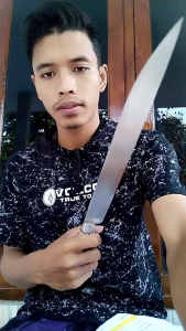 PISAU SEMBELIH HEWAN 47CM GAGANG NATURAL UKIR