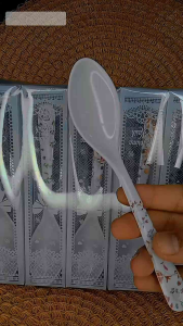 Vania Souvenir: Sendok Makan Melamin Putih Isi 50 Pcs Kemasan Mika