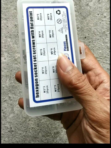 SET 200 PCS BAUT L TANAM Stainless Steel Hexagon Socket Screws With Flat Point Sekrup Soket Hex M3 M4 M5 M6 M8 Headless