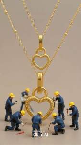 จี้หัวใจพร้อมสร้อยคอใส่ได้ 2 ด้าน Black & White รุ่น Lovely รหัส GCPG0001