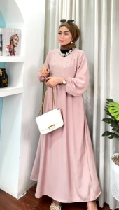 LAYLA DRESS GAMIS CRINGKLE AIRFLOW PREMIUM TERBARU TERMURAH JOKAM FASHION MUSLIM GAMIS WANITA DEWASA REMAJA