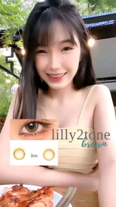 คอนแทคเลนส์ Mini Lily 2 tone/Lilly 2 tone/Solotica Natural สีเทา/ตาล Gray/Brown - ค่าสายตา 0.00-6.00