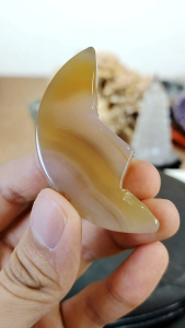 Natural Brazil Agate Crystal Moon Shape MA05