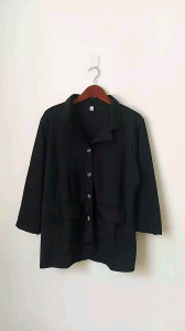 Blazer Wanita Jumbo Hitam Tebal Premium Scuba