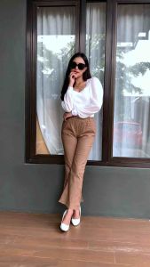 Cutbray Basic Pants Celana  Katun Cutbray Wanita Stretch Katun Melar