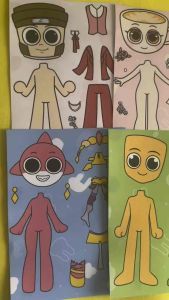 Set 6in1 tranh nhãn dán các nhân vật hoạt hình ( bé thoả sức sáng tạo)