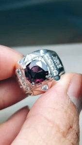 Natural Untreated Ceylon Spinel 3 carat Certified silver handmade ring