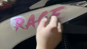 [ 1 MIẾNG ] TEM RACE HỒNG LỘT ĐƯỢC DÁN TRANG TRÍ XE