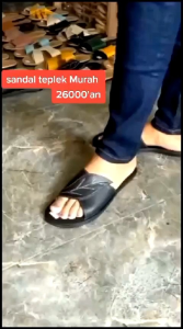 Sandal Papirut Wanita Teplek Model Slop Daun