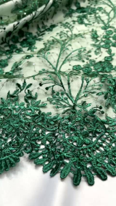 Murah! Tulle spenggel bordir pinggir Prada/Bahan kebaya full payet