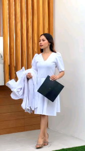 Plain Pearl White Dress Collection – Pre-nup Civil Wedding Graduation Christening Choir Cocktail & Reception Dresses by Lachica’s Apparel | Neoprene Fabric | All Styles & Lengths | Small to Plus Size