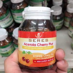 SERES Acerola Cherry Plus เซเรส อะเซโรล่า เชอร์รี่ พลัส แอล-กลูต้าไธโอนสารสกัดเมล็ดองุ่น บำรุงผิว เสริมภูมิคุ้มกัน 30 แคปซูล