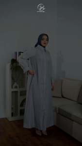 DYN - Kaluna Dress DYN CLOTHINGLINE Gamis Katun Salur Premium mix Renda chantily