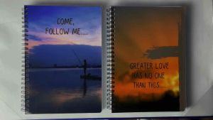 2 pcs Couple Match Devotional Journal Spiral Notebook with Laminated Cover and Thick Pages for Couple Christians Partners Loved Ones and best for Gifting and Travel Journal
