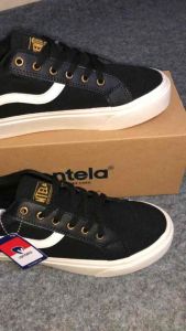 GRATIS KAOS KAKI!! Sepatu ventela republic low natural sneakers pria wanita casual canvas hitam kekinian bisa buat sekolah