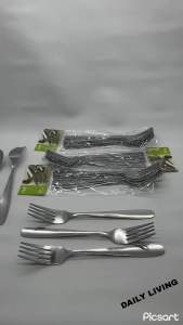 6 PCS | Garpu Stainless Steel 410 Food Grade Silver | Super Tebal & Mengkilap | Anti Karat | Alat Makan Elegan Premium