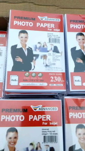 กระดาษปริ้นรูป กระดาษโฟโต้กันน้ำ ยี่ห้อAdvanced ผิวมันเงา  ขนาดA6 หนา180แกรม หนา200แกรม หนา230แกรม