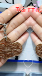 Móc khóa da trâu hình trái tim