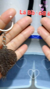 Móc khóa da trâu hình lá bồ đề