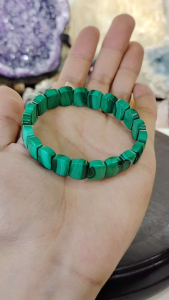 Natural South Africa High Grade Malachite Crystal Rectangular Beads Bracelet MLT14 #CrystalBracelet
