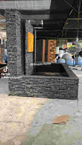 Balinese WS01 Wall Slate 82.5x58x5 Fiberglass 3D Realistic Garden Home Art Craft Carving Dinding Hanging Frame Gantung