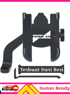 Stand Holder Mount Holder Motor Spion Universal Full Besi Original Smartphone Bayar Di Tempat (COD)