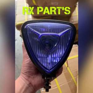 LAMPU DEPAN - HEADLAMP - SEGITIGA KACA BIRU / REFLEKTOR TRIANGLE - BISA UNTUK SEMUA MOTOR MOGE JAP STYLE DLL ( UNIVERSAL MOTOR )
