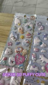 Purple ST006 Stiker Lucu Mochi Puffy 3DDeco Dekorasi DIY Craft Jurnal Kerajinan Anak Waterproof Tahan Air Cute cocok untuk hadiah gift ultah anak