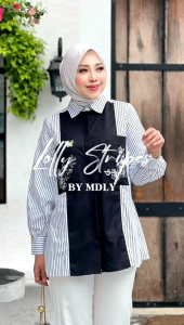 Kemeja Atasan Wanita Terbaru Clarice Tunic by Mdly Special Nude & Grey