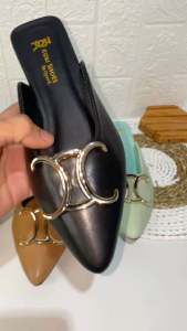 Sepatu Heels Slip-On Mule Wanita Hak 2 Cm Kekinian Terbaru