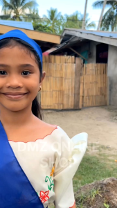 BLUE FILIPINIANA KIMONA AT SAYA BUWAN NG WIKA FOR KIDS