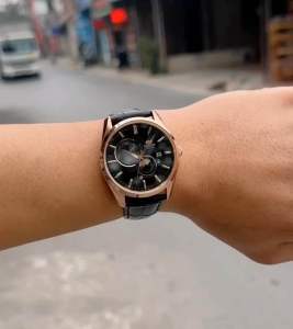 ĐỒNG HỒ NAM CHÍNH HÃNG ORIENT RN-AK0304B (RA-AK0309B10B) Automatic SUN & MOON 5 Black Dial & Leather Sapphire