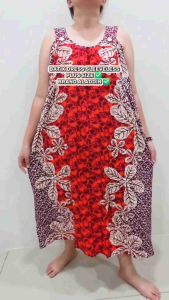 WOMEN SLEEVELESS BATIK PAPAN DRESS/BAJU BATIK DRESS/BAJU BATIK INDONESIA/BAJU NIGHTY GOOD QUALITY READY STOCK