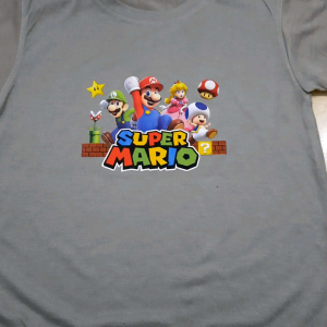 Atasan kaos anak-anak motif dtf super mario terbaru buat usia 2-10 tahun