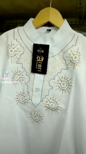 Baju Koko Putih Anak Laki Laki Bordir Arori 5-12 Tahun