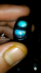 2pcs Kalimaya Asli Banten: Jarong Biang Anti Senter & Ring Tanduk No75/8