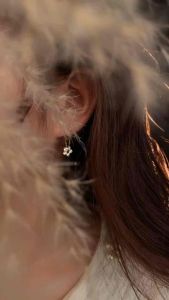 A120 (Beli 2 dapat bonus) COD Anting bunga rumbai manis titanium wanita Korea