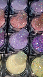 Kim tuyến thuỷ tinh 3D Korea siêu sáng lấp lánh trang trí móng tay trộn bột gel trang điểm ( hủ 5gram )