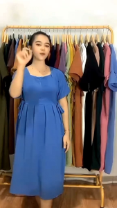 ARAKSA. DASTER DRESS CHIBI WANITA BUSUI REMAJA CRINKLE AIRFLOW RESLETING DEPAN FRENDLY