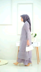 Gamis Lebaran dan kondangan elegan dan mewah/Gamis outer wanita muslimah terbaru/fashion wanita kekinian