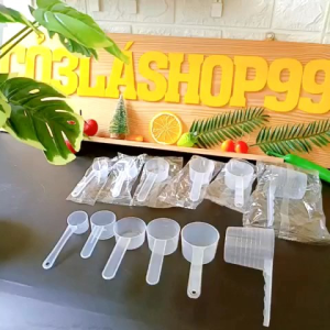 Set 7 thìa (muỗng) định luợng nguyên liệu đo lường thể tích chất lỏngnhựa pp có bao bì