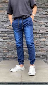 TPPJEANS JOGGER JEANS กางเกงยีนส์จ็อกเกอร์ทรงสลิม สีบลูฟอก เอวยางมีเชือก เป้าซิป ผ้ายืด ใส่สบาย มีไซส์ใหญ่ Size 26-54 รับชำระปลายทาง